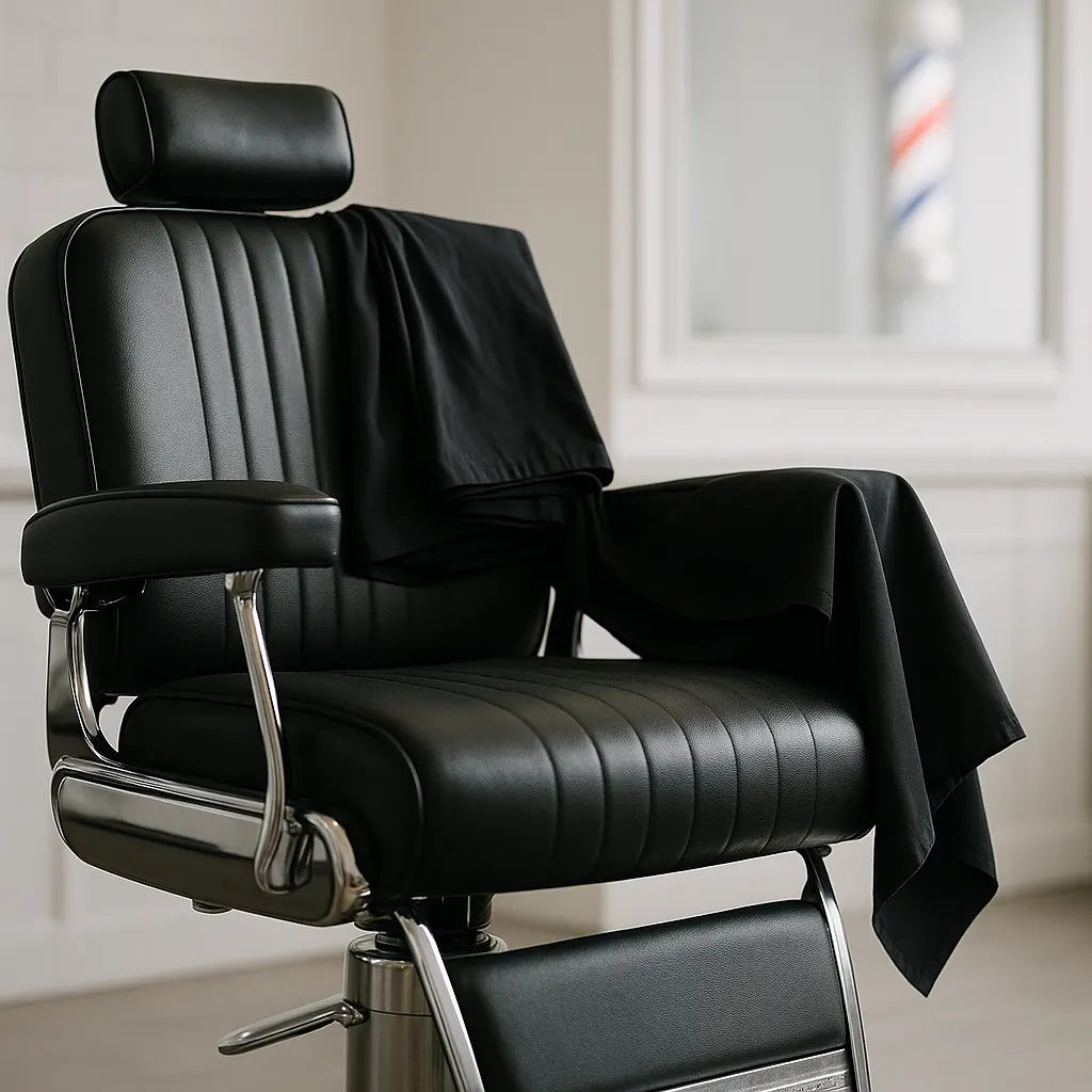 Barber cape and chair detail